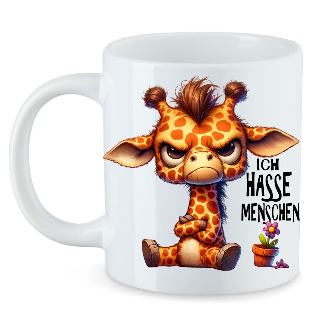 Je déteste les gens Giraffo la girafe Mug en céramique Motif : TAK