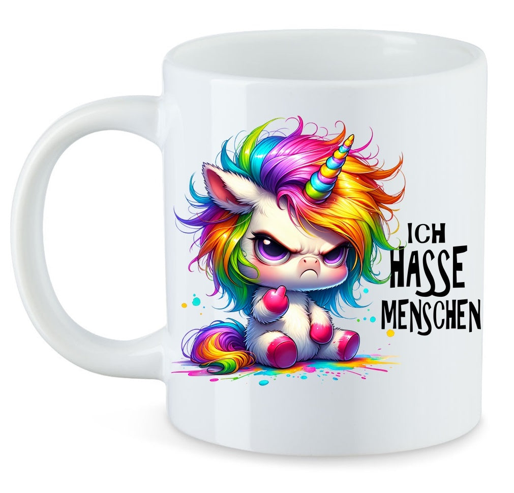 Ich Hasse Menschen Horbert das Einhorn Tasse Keramik Motiv: TAL