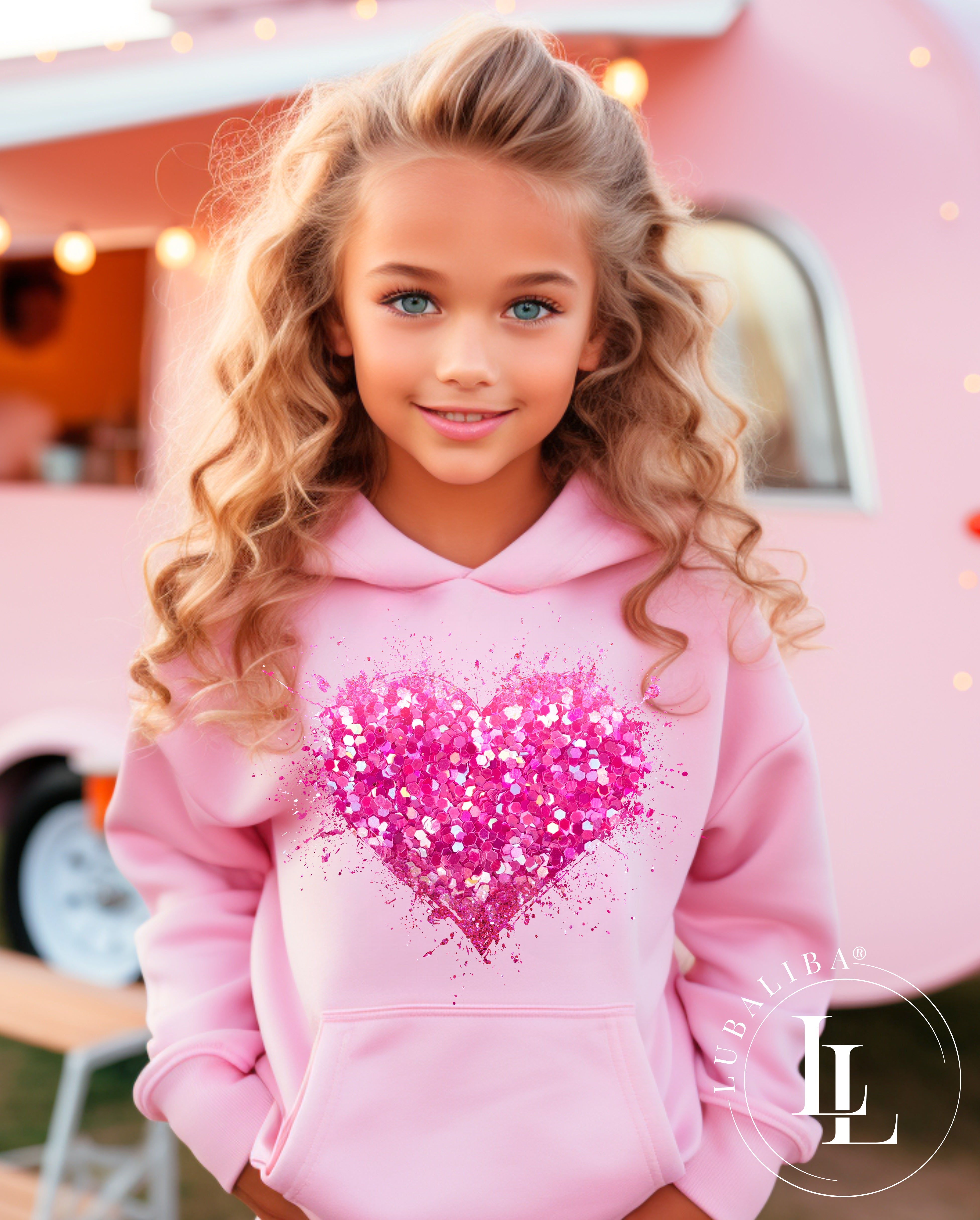 Sweat à capuche pour enfants rose 