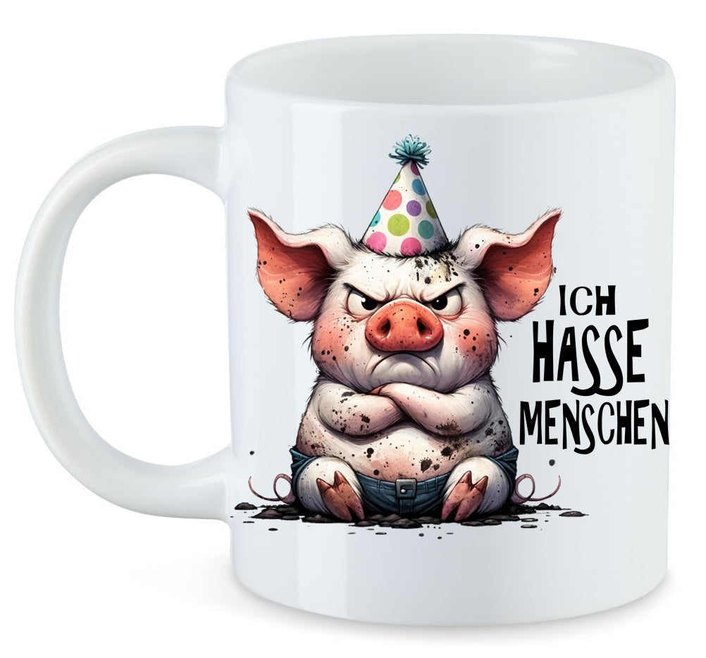 Je déteste les gens nettoyer le cochon Mug en céramique Motif : TAM