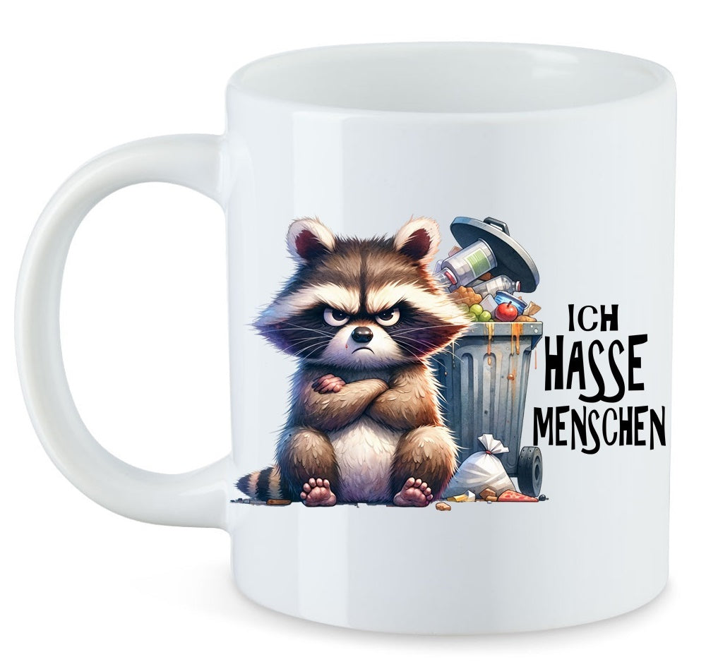 Je déteste les gens Waschbert le raton laveur Mug en céramique Motif : TAQ