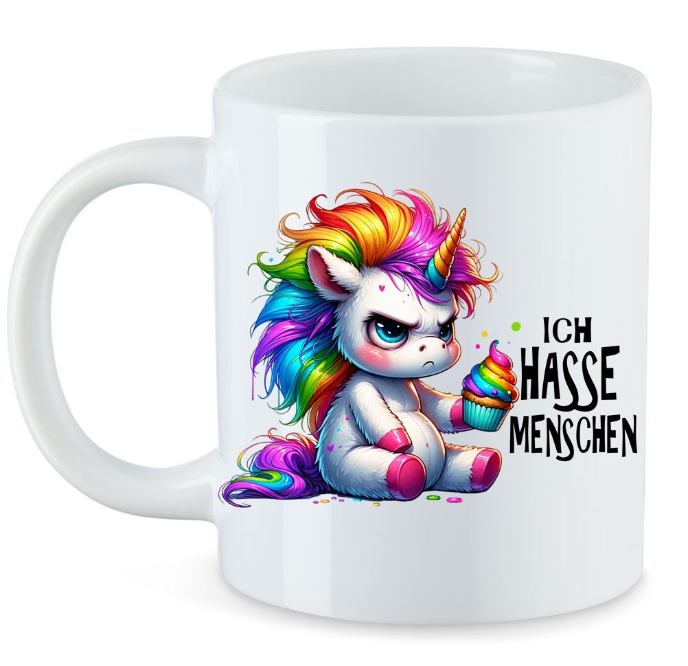 Ich Hasse Menschen Essfriede das Einhorn Tasse Keramik Motiv: TAR