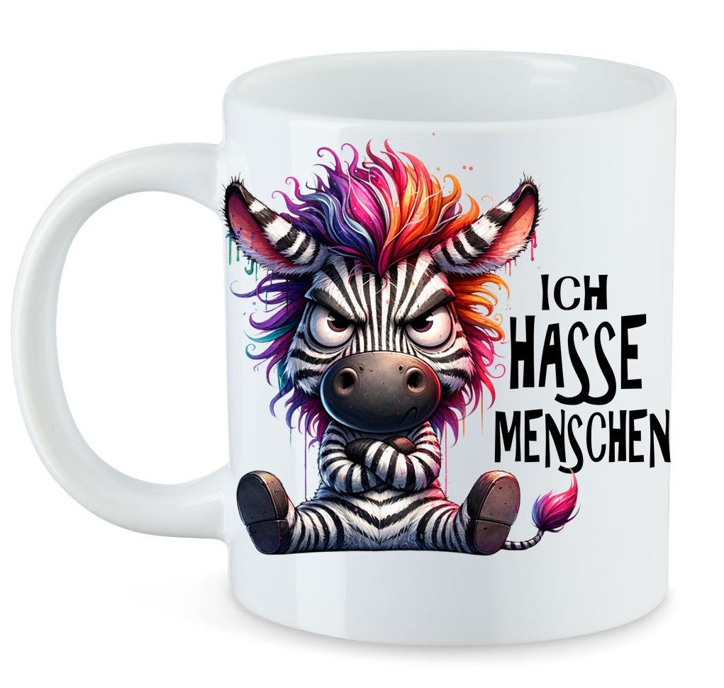 Je déteste les gens Zebert le zèbre Mug en céramique Motif : TAS