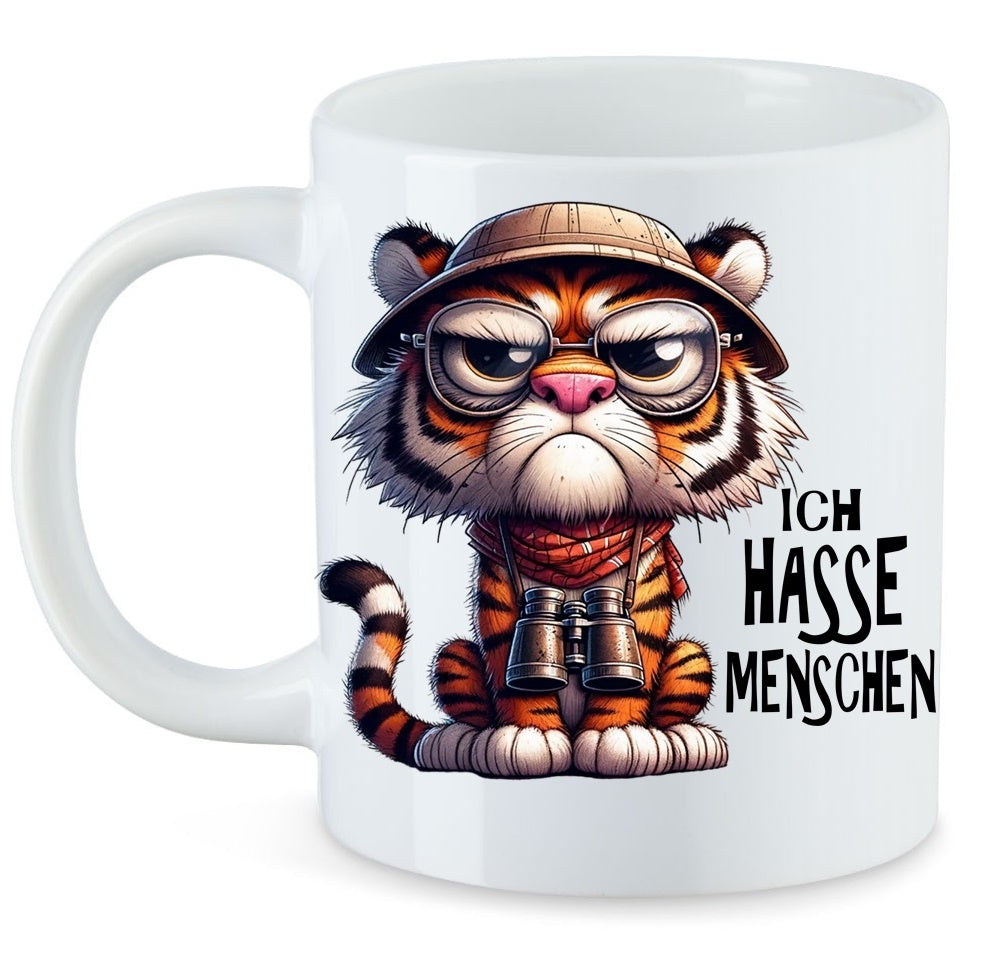 Je déteste les gens Safari le tigre Mug en céramique Motif : TAT