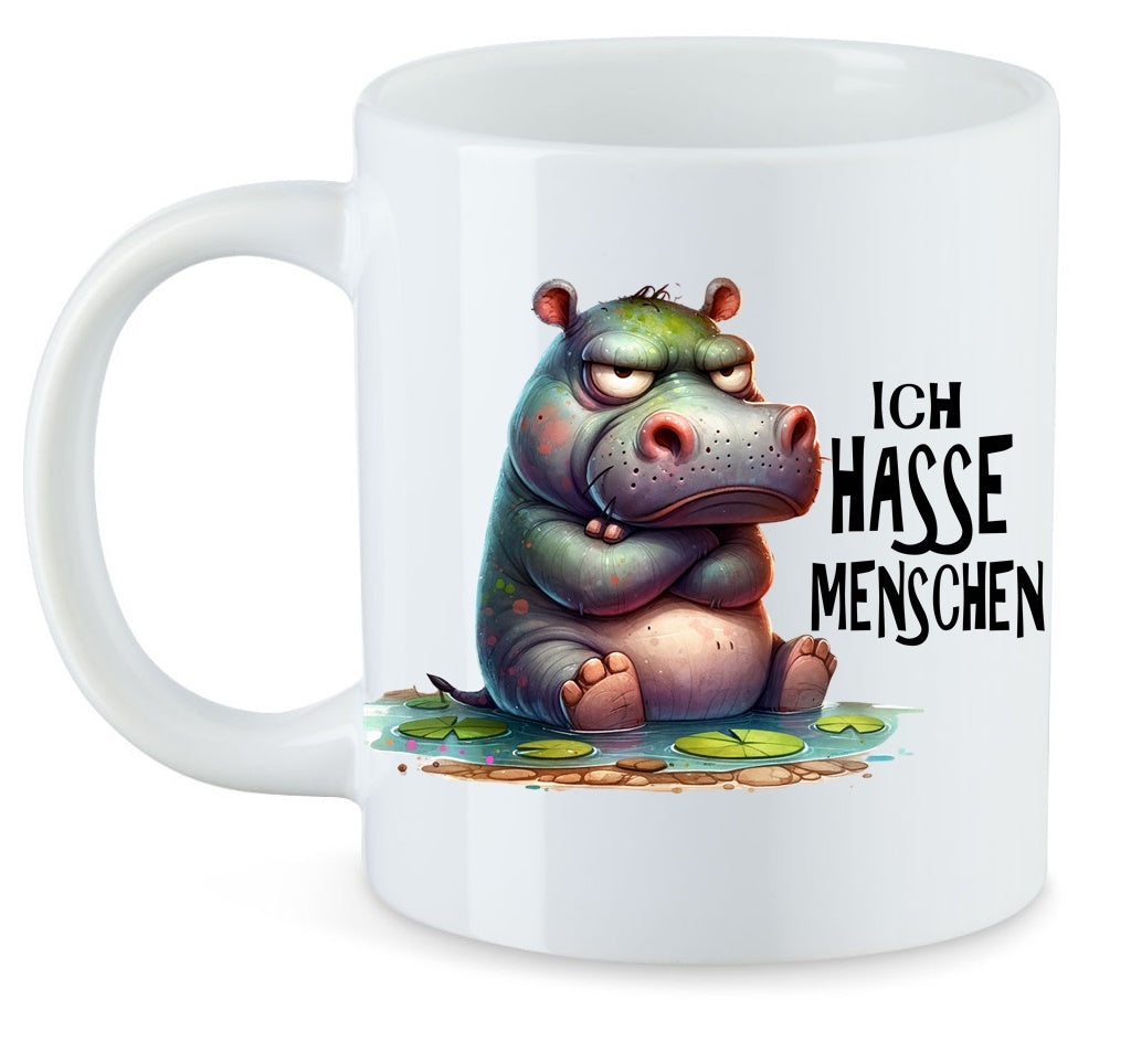 Je déteste les gens Nilfredo l'hippopotame mug en céramique motif : TAXE