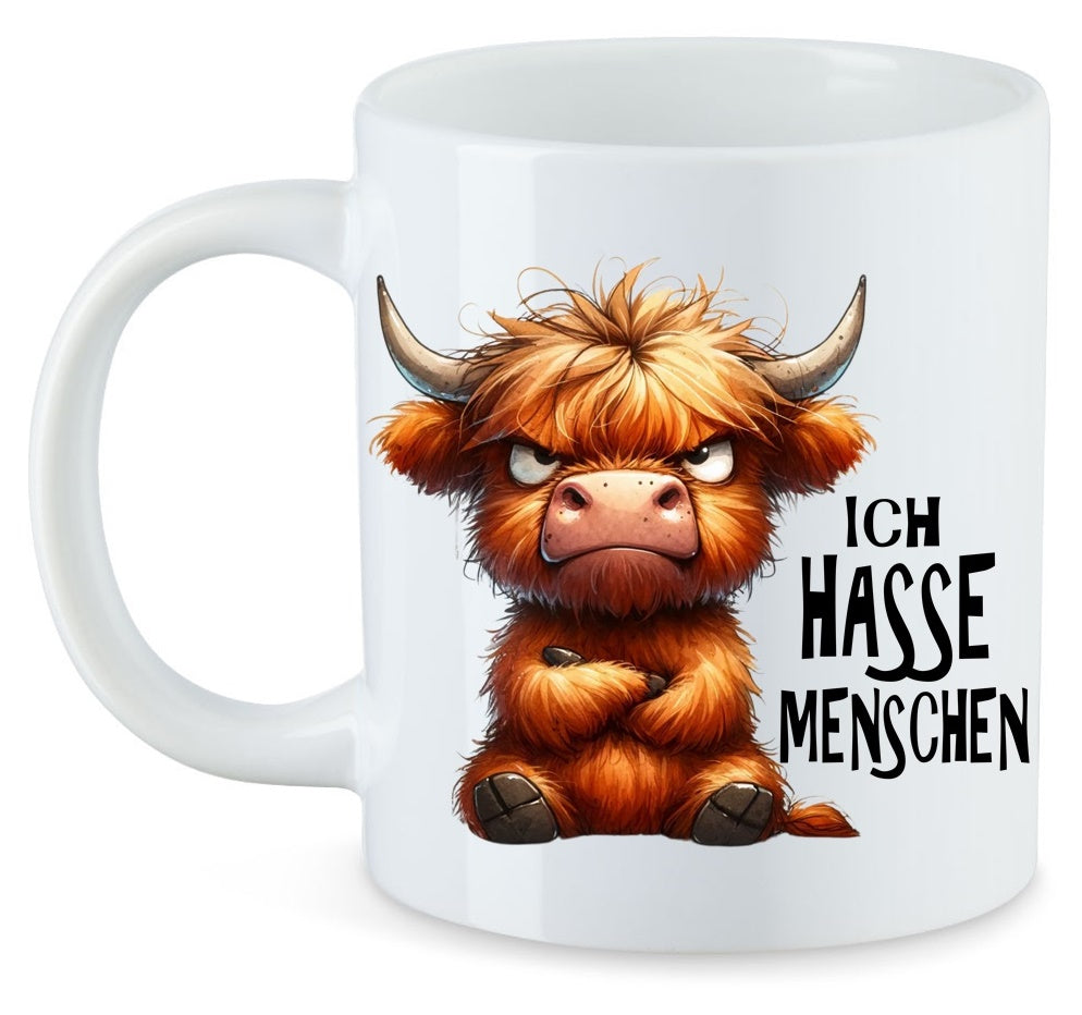 Ich Hasse Menschen Kuhbert Tasse Keramik Motiv: TAC