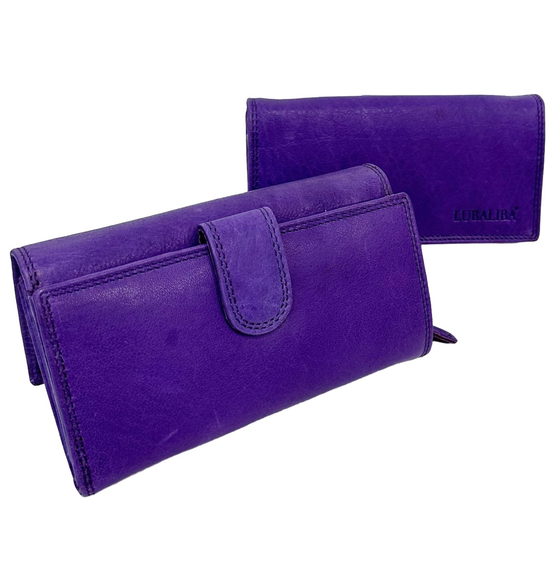 Portefeuille LUBALIBA® EN CUIR VÉRITABLE AVRIL/VIOLET