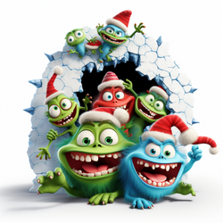 Motiv " 3D Winter Monster Freunde " ArtNr.: CAL