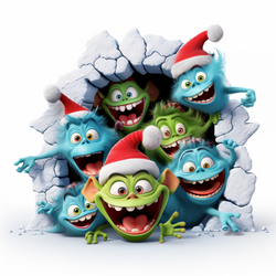 Motiv " 3D Winter Monster Bande  " ArtNr.: CAQ