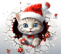 Motif "Chat de Noël 3D" Numéro d'art : CBA