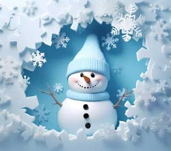 Motif "Bonhomme de neige de Noël 3D bleu" Art n° : CBJ