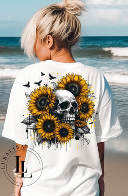 T-Shirt Weiß " SKULL SONNENBLUME " ArtNr.: DWE