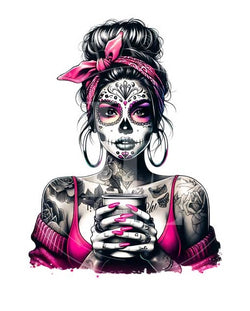 Motif "SCULL GIRL PINK 2" Numéro d'art : DWW