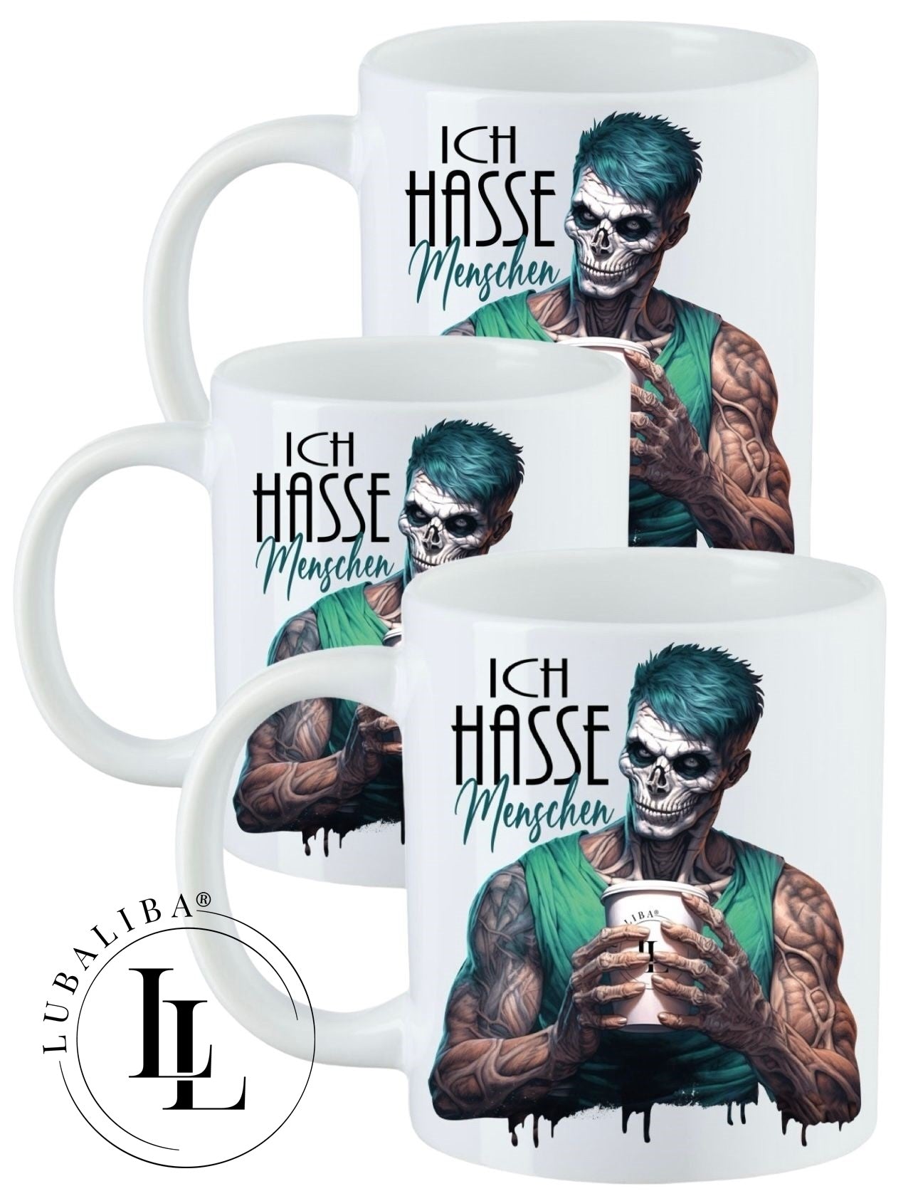 Ich Hasse Menschen Tasse Keramik Motiv: HVK