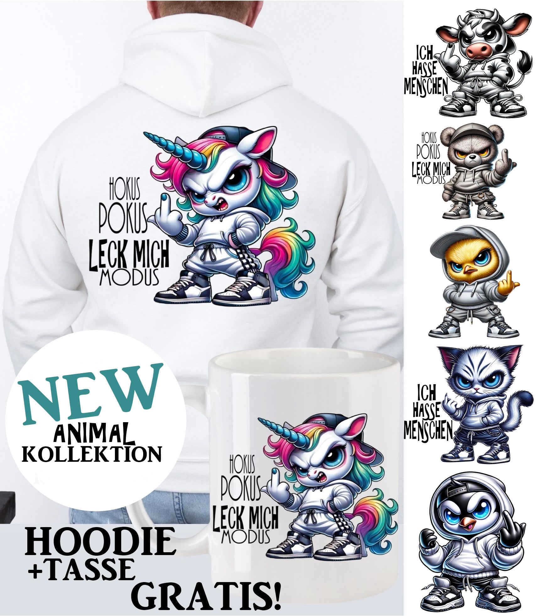 Hoodie | Kapuzenjacken Creator OL- Animals mit und ohne Schriftzug