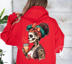 HOODIE ROT "TOTENKOPF SCARLETT" Motiv: DIZ