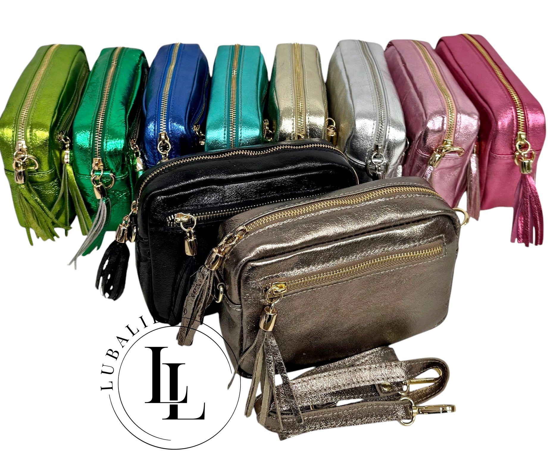 Franzen Style ECHT LEDER  Metallic Handtasche - Farbwahl