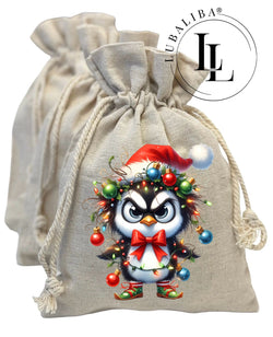 Jutesack Jutesäckchen " Christmas Pingu " ArtNr.: WAA