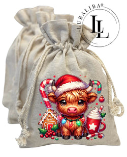 Sac en jute Sac en jute "XMAS COW Boy" Réf.: WQT