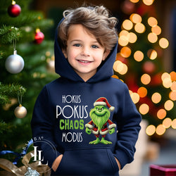 Sweat à capuche pour enfants noir "MR.GREEN HOKUS POKUS CHAOS MODUS" Réf.: WRX