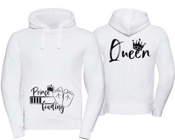 QUEEN mit Babybauch UNISEX HOODIE WEISS