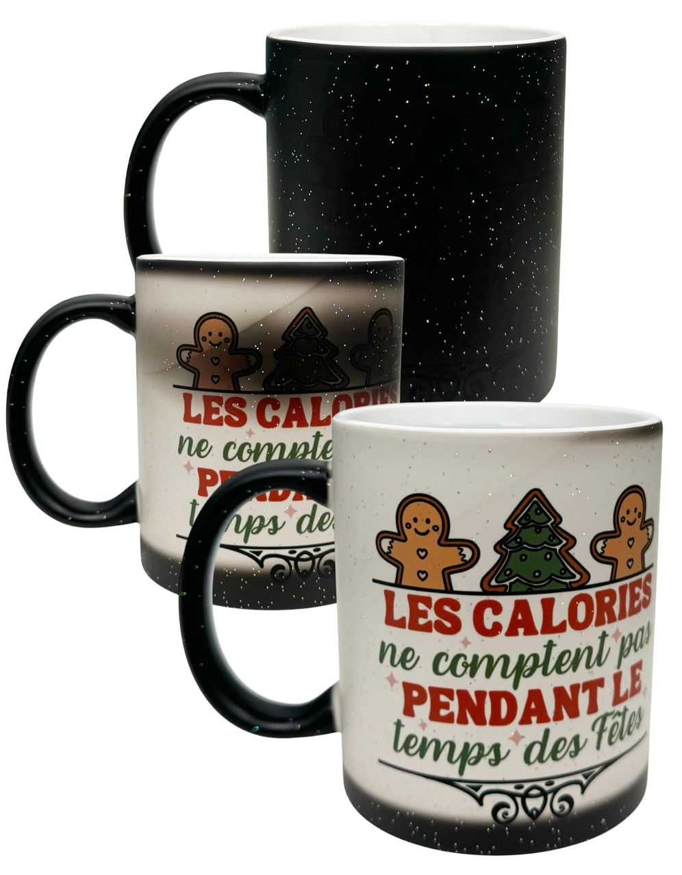 Mug Magique de Noël - Tasse Céramique 'Les calories ne comptent pas Motif : MCA