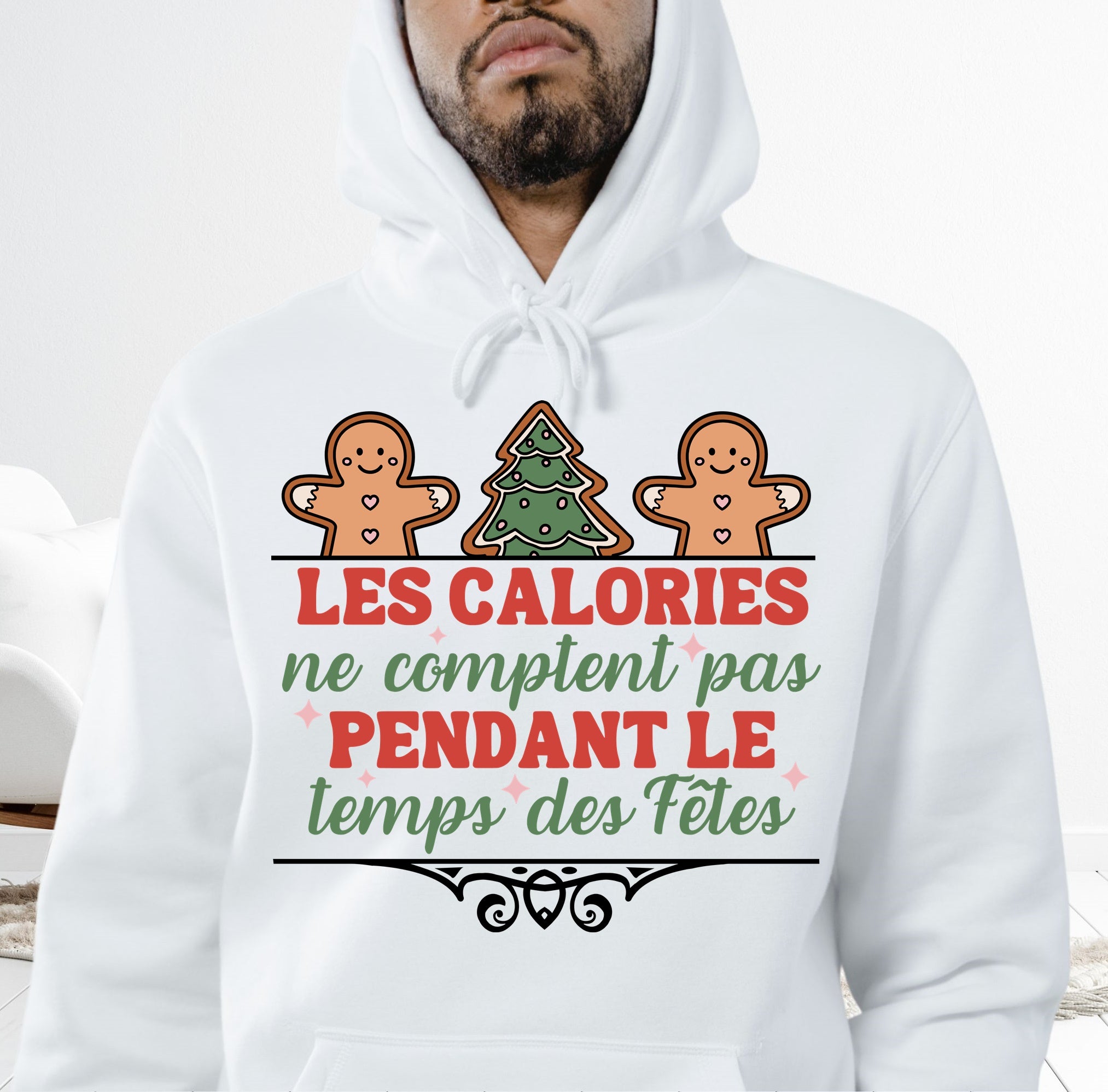 Sweat à capuche 'Les calories ne comptent pas motif : MCA